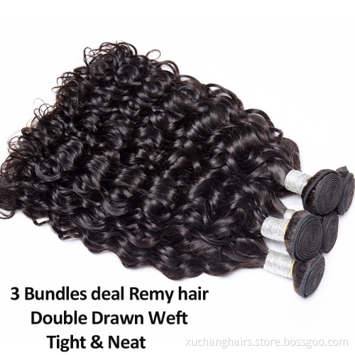 Raw Indian Hair Directly From India Virgin Water Wave 100 Human Hair Weave Unprocessed Cuticle Aligned Hair